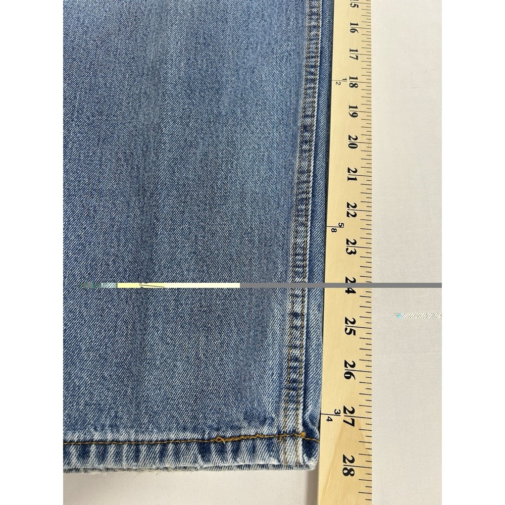 Levis 550 Relaxed Fit Jeans Mens 36x30 Light Wash Blue Denim Red Tab - Picture 6 of 8